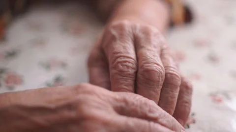Close-up of a old hands Stock Footage 102760676