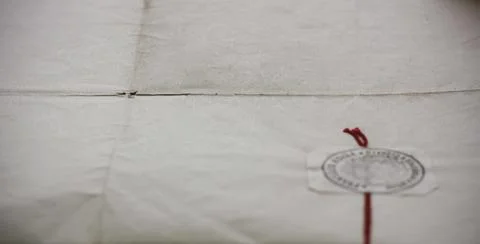 Close-up of an old historical document with copy space Stock Photos