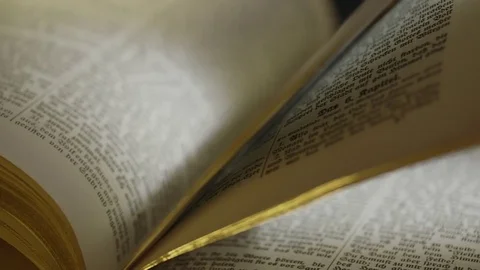 Close up of old Holy bible book Video stock 74496126