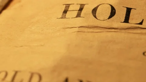 Close up of an old holy bible Stock Footage 60740602