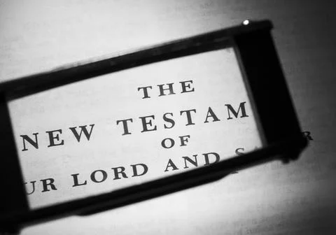 Close up of old Holy bible Fotos Stock