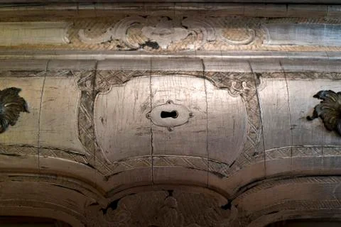 Close up of an old lock of a chest Stock Photos