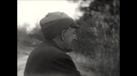 Close Up of Old Man talking Outside  Video stock 56161432