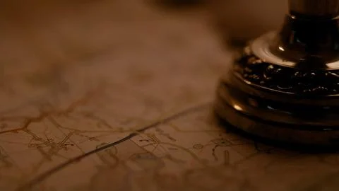 Close up of old map Stock Photos