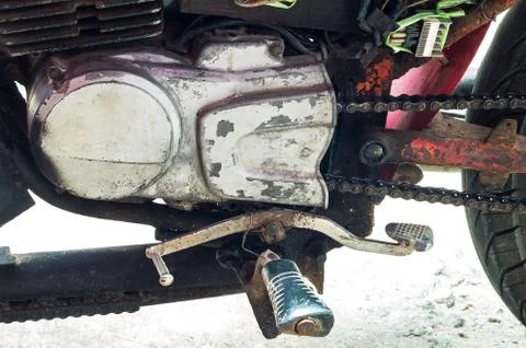 Close up of old motorcycle Stock Photos