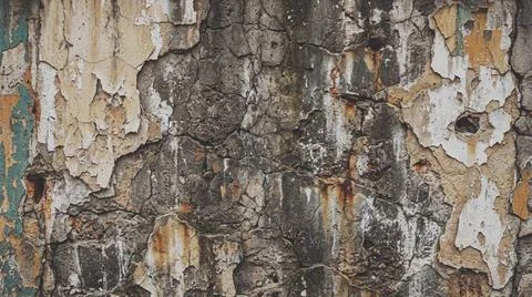 Close-up of old peeling paint wall. Fotos Stock