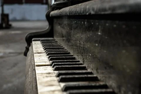 Close up of old piano Stock Photos