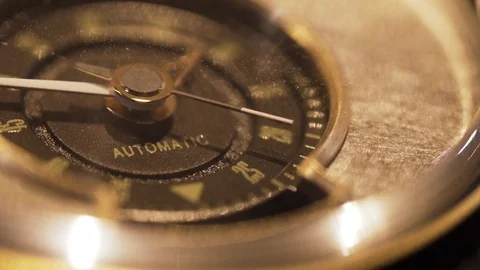 Close up of old pocket watch clock face ticking, shallow focus Stock Footage 114435237