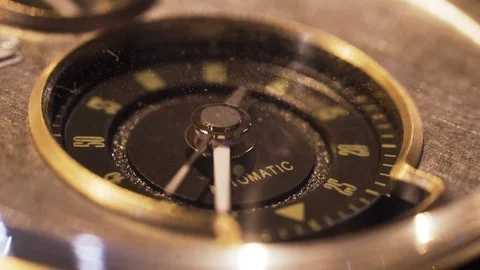 Close up of old pocket watch clock face ticking Stock Footage