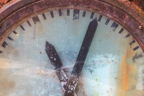 Close up of an old railway clock Stock Photos
