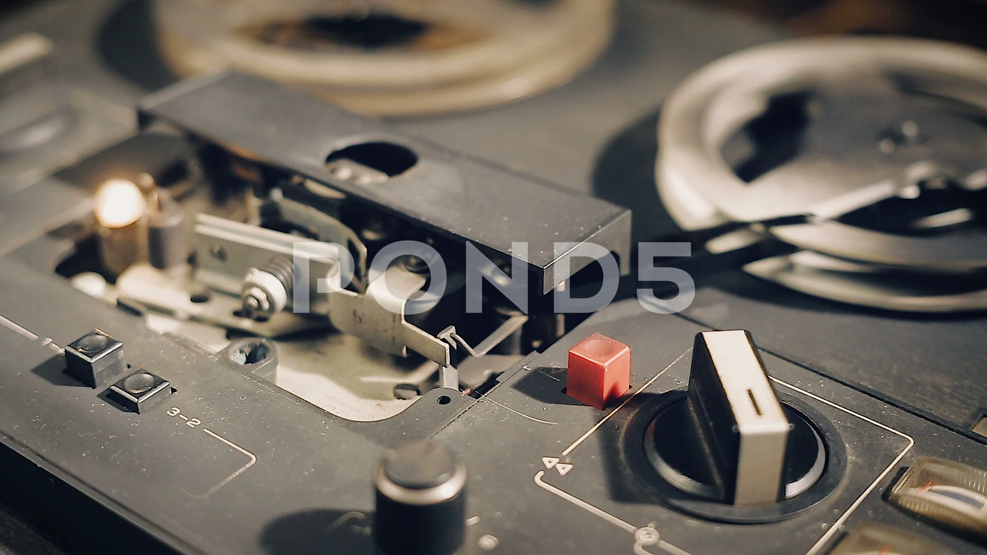 Close-up of the old reel-to-reel tape re, Stock Video