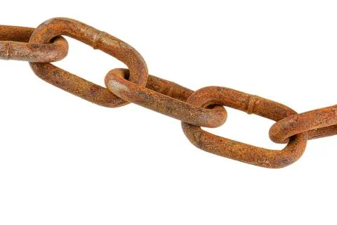 Close up of old rusting chain isolated Stock Photos
