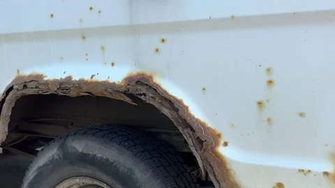 Close-up of old rusty car outdoor. Stock Footage 346688711