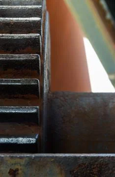 Close up of an old rusty gear wheel Foto stock