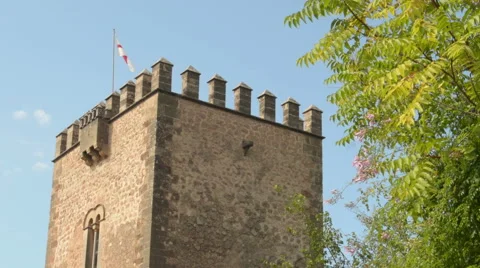 Close Up of old Spanish Tower Stock Footage 48855191