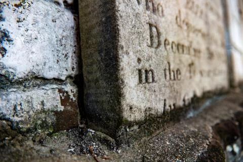 Close Up Of Old Tombstone Stock Photos
