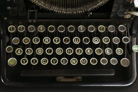 Close-up of an old typewriter keyboard Foto stock