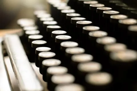 Close up of an old typewriter keyboard Stock Photos