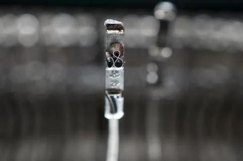 Close-up of old typewriter keys, studio shot Stock Photos