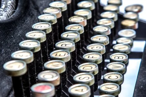 Close-up of old typewriter 스톡 사진