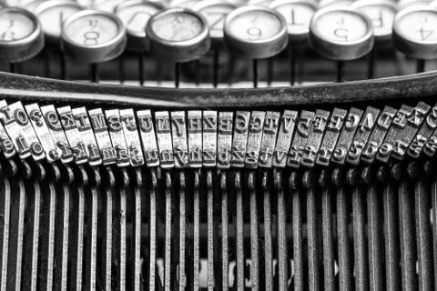 Close-up of old typewriter 스톡 사진