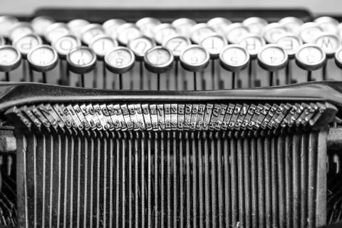 Close-up of old typewriter 스톡 사진