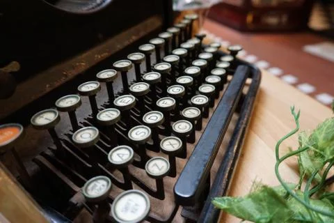Close-up of an Old Typewriter 库存照片
