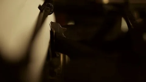 Close-up of old typewriter with sound Stock Footage 85439629