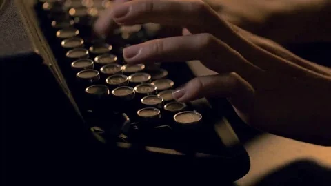 Close up of an old typewriter used by a secretary Stock Footage 69219600