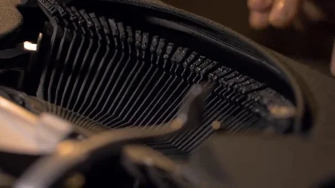 Close up of an old typewriter used by a secretary Stock Footage 69219702