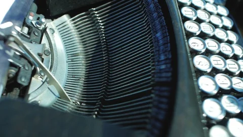 Close up of an old vintage typewriter letters Stock Footage 104898440