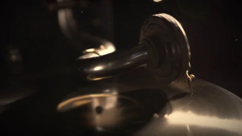 Close up old vinyl player. Stock Footage 125138948