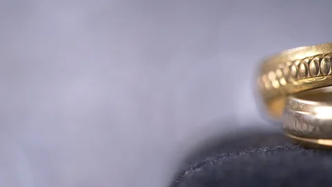 Close-Up of Old Wedding Rings Video stock 128829522