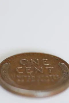 Close-up of one cent coin 스톡 사진