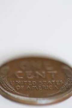 Close-up of one cent coin 스톡 사진