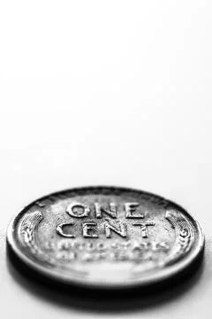 Close-up of one cent coin Foto stock