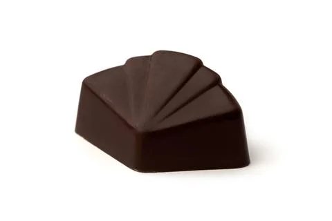 Close-up of one chocolate candy isolated on white background Stock Photos