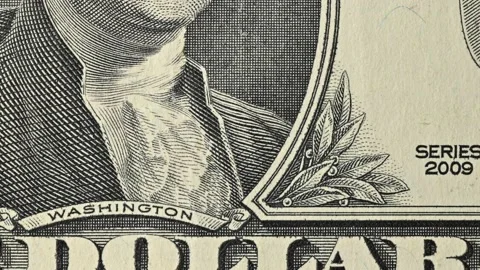 Close-up of one dollar bill. Video stock 163240078