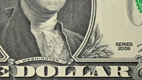 Close-up of one dollar bill. 스톡 동영상 164922556