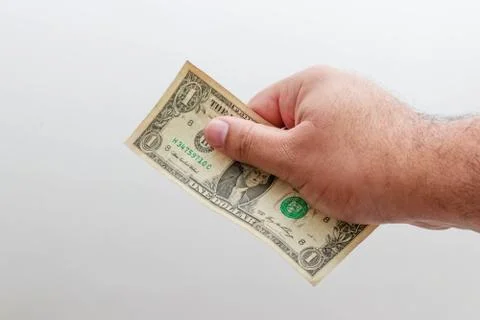 Close up of one dollar with white background Stock Photos