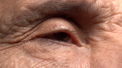 Close-up One Eye of an Elderly Man Stock Footage 147719624