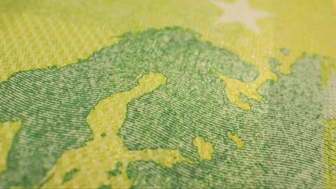 Close-up of one hundred euro banknotes close-up. European currency EUR, EU Stock Footage 274741979