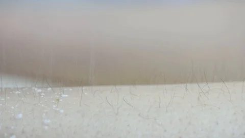 Close-up of one of the stages of the procedure for removing hair on the legs Stock Footage 118705547