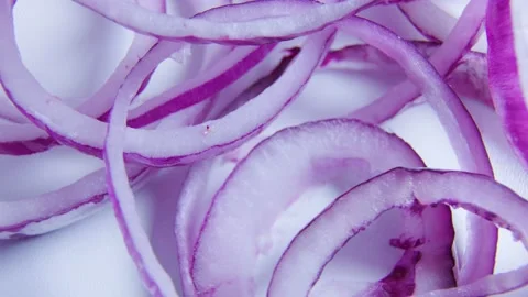 Close up of onion texture skin rotate background texture of red onion Stock Footage 172845003
