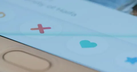 Close up of online dating app Stock Footage