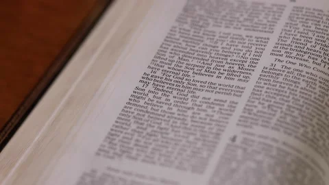 Close Up Open Bible Focus On John 3:16 Verse Stock-Footage 147543632