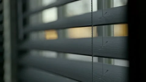 Close up open blinds close up slow motion Vídeos de archivo 148999858
