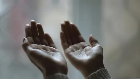 Close-up of open hands held up with palms facing up Stock Photos