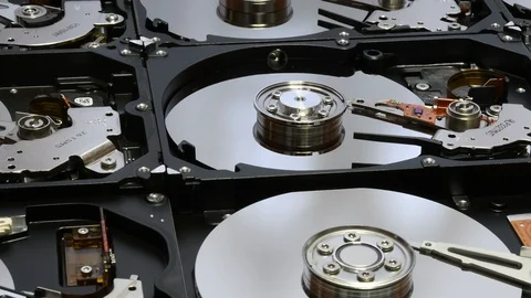 Close up of Open Hard Disk Drives. Stock Footage 94563831