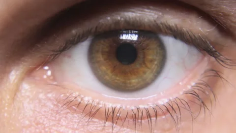 Close up open human eye Stock Footage 203779954